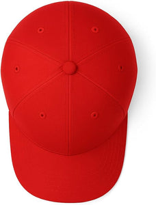 Cotton Baseball Caps for Men & Women – Adjustable Snapback (Red)