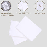 Watercolor Paper 300-GSM Thick (7 X 5 Inches) (White)  (50-Sheets)