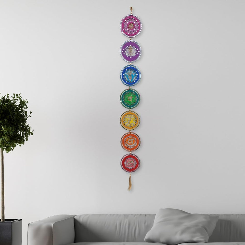 Bless-International-7-Chakra-Wooden-Handmade-Hand-Painted Yoga-Meditation-Wall-Hanging Best-for-Reiki-Healing Decor-for-Home-Car-Door-Office Brings-Good-Luck-and-Positive-Energy-and-Vibes