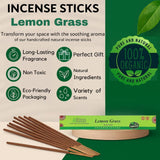 100% Natural Incense Sticks Handmade Hand Dipped The Best Scent (Lemon Grass)