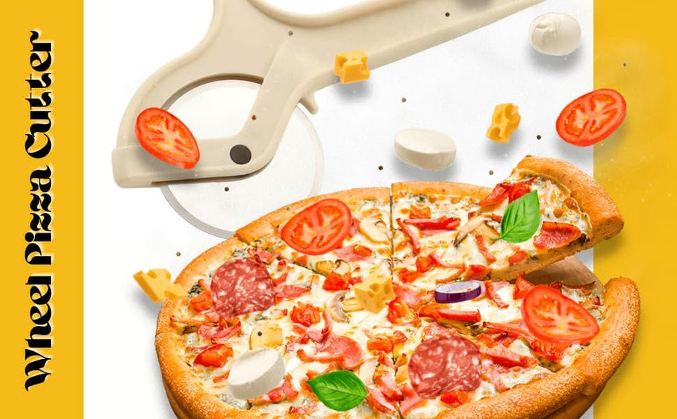 Pizza Cutter Wheel Pizza Slicer 9 Inches (White)