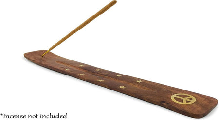 Traditional Handmade Wooden Incense Stick Holder, Ash-Catcher, 10 Inches