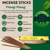 100% Natural Incense Sticks Handmade Hand Dipped The Best Scent (Ylang Ylang)