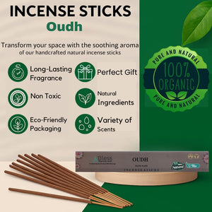 100% Natural Incense Sticks Handmade Hand Dipped The Best Scent (Oudh)