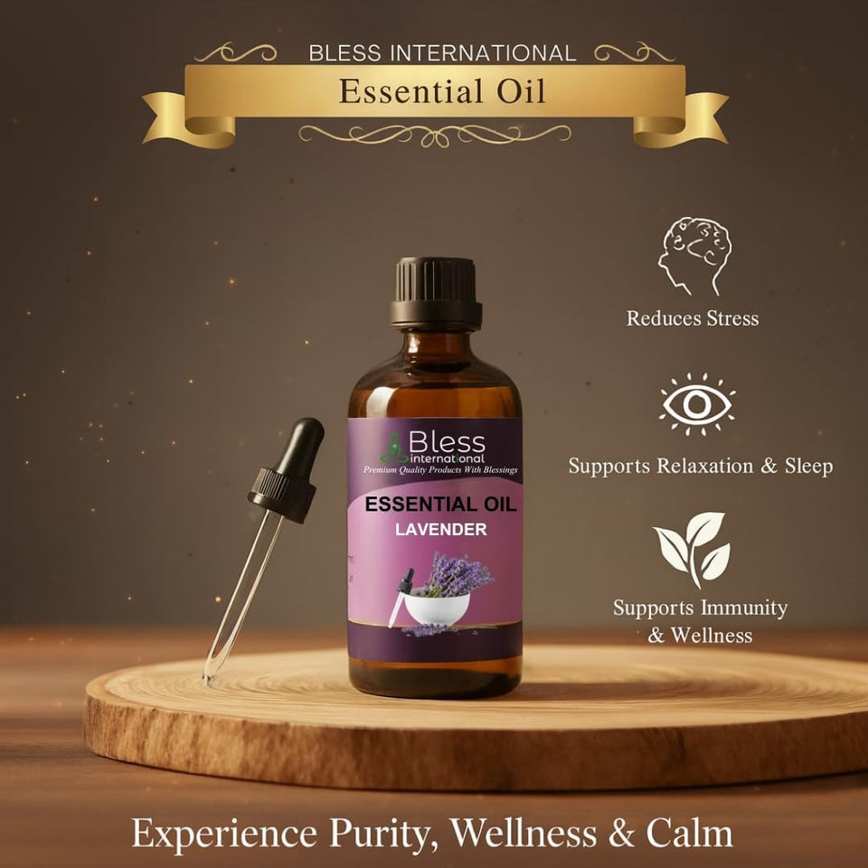 Lavender Essential Oil Organic 100% Natural 4 fl. Oz