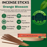 100% Natural Incense Sticks Handmade Hand Dipped The Best Scent (Orange Blossom)