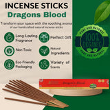 100% Natural Incense Sticks Handmade Hand Dipped The Best Scent (Dragon's Blood)