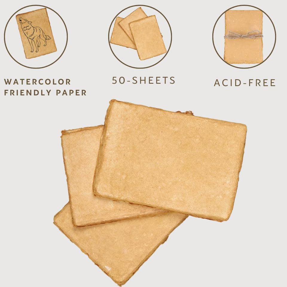 Watercolor Paper 150-GSM Thick (7 X 5 Inches) (Brown) (50-Sheets)