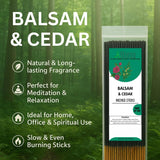 Incense Sticks 12 Inches 1-Hour Plus Burning Time 100-Sticks 250 GM (Balsam and Cedar)