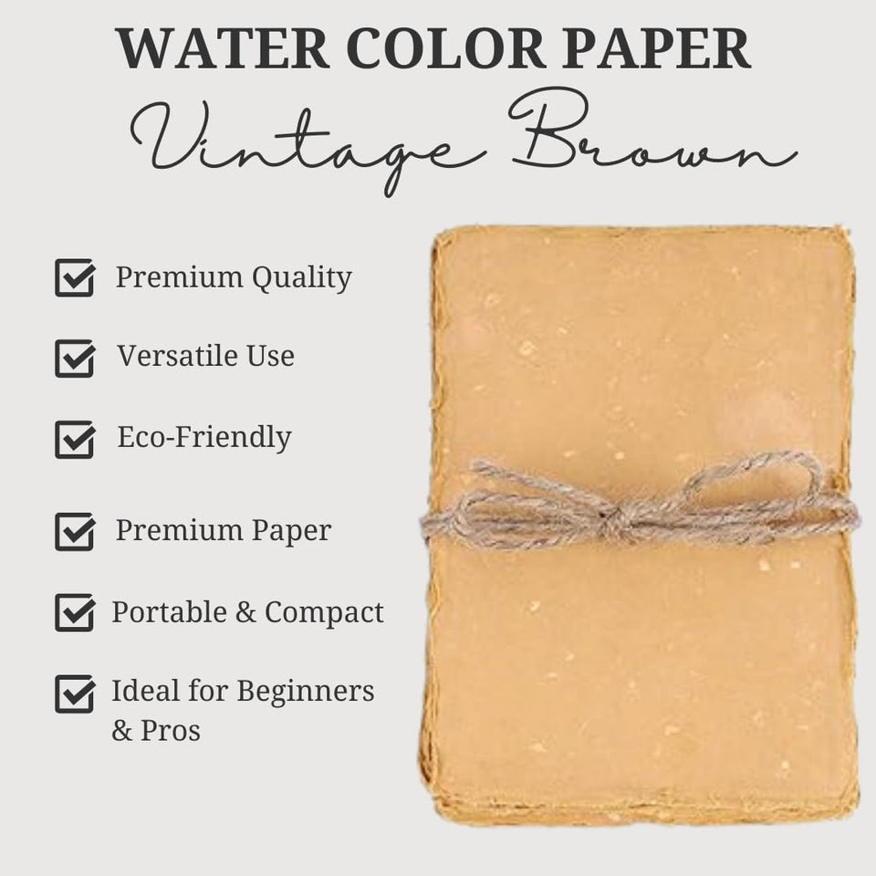 Watercolor Paper 150-GSM Thick (7 X 5 Inches) (Brown) (50-Sheets)
