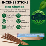100% Natural Incense Sticks Handmade Hand Dipped The Best Scent (Nag Champa)