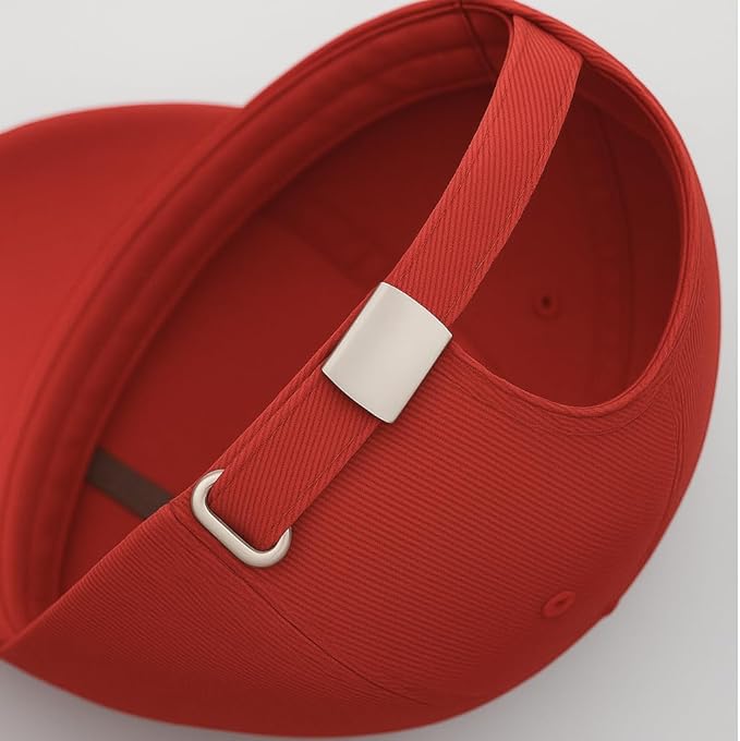 Cotton Baseball Caps for Men & Women – Adjustable Snapback (Red)