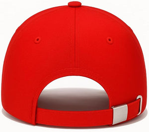 Cotton Baseball Caps for Men & Women – Adjustable Snapback (Red)