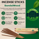 100% Natural Incense Sticks Handmade Hand Dipped The Best Scent (Sandalwood)