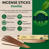 100% Natural Incense Sticks Handmade Hand Dipped The Best Scent (Vanilla)