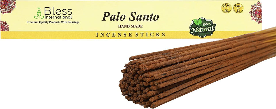 Bless-Palo-Santo 100%-Natural-Handmade-Hand-Dipped-Incense-Sticks Organic-Chemicals-Free for-Purification-Relaxation-Positivity-Yoga-Meditation