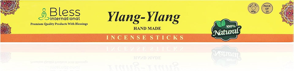 Bless-YLANG-YLANG-Incense-Sticks 100%-Natural-Handmade-Hand-Dipped-Incense-Sticks Organic-Chemicals-Free For-Purification-Relaxation-Positivity-Yoga-Meditation