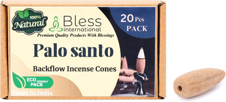 Bless-International Palo-Santo-100%-Natural-Incense-Backflow-Cones-for-Waterfall Handmade-Organic-Chemicals-Free for-Purification-Relaxation-Positivity-Meditation