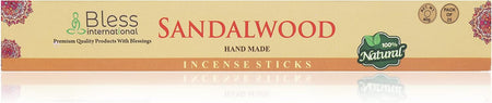 Bless-Sandalwood-Incense-Sticks 100%-Natural-Handmade-Hand-Dipped-Incense-Sticks Organic-Chemicals-Free For-Purification-Relaxation-Positivity-Yoga-Meditation