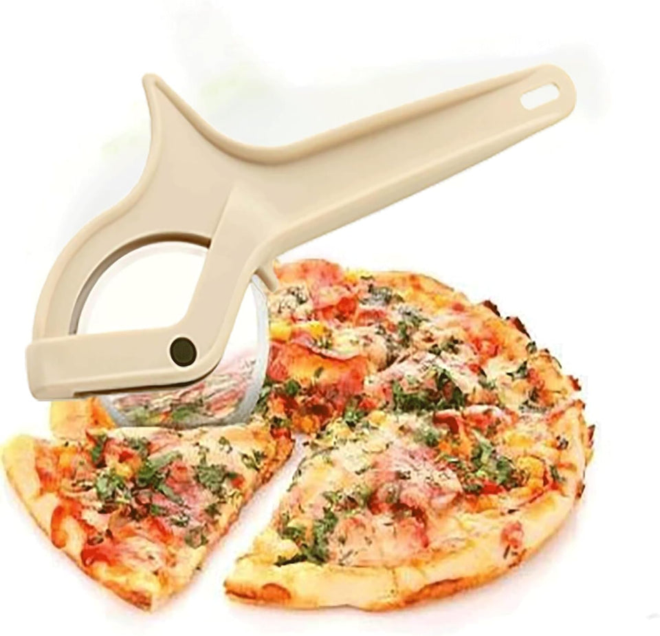 Bless-International Pizza-Cutter-Wheel Ergonomic-Pizza-Slicer Easy-To-Clean Essential-Kitchen-Tool 9-Inches (White)