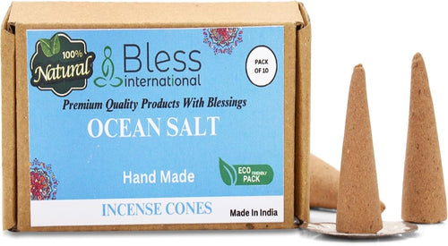 100% Natural Incense Cone Handmade Hand Dipped The Best Scent (Ocean-Salt)