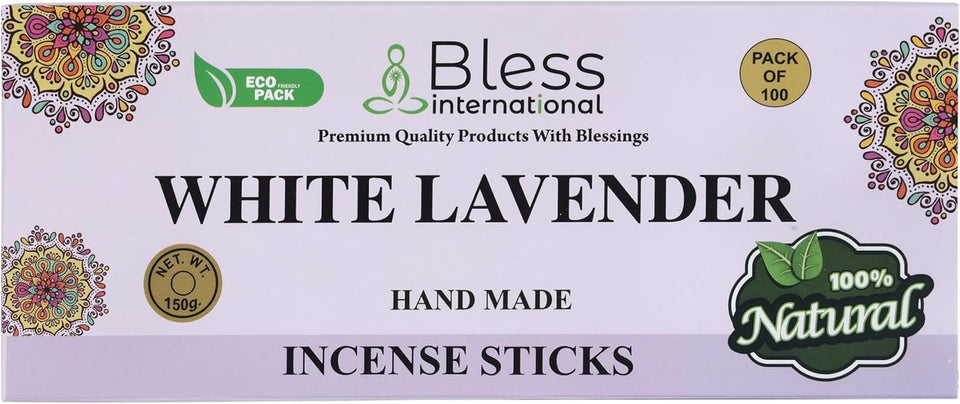 100% Natural Incense Sticks Handmade Hand Dipped The Best Scent (White Lavender)
