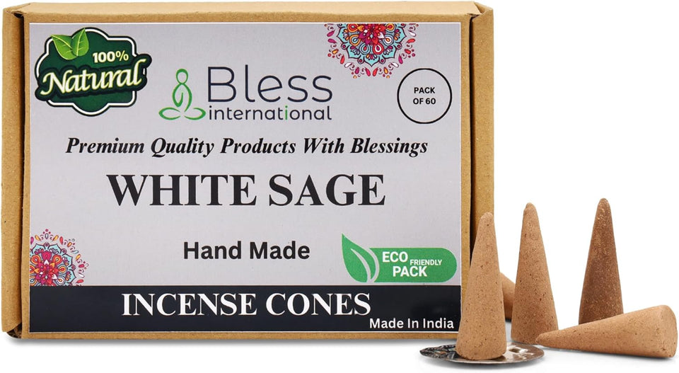 100% Natural Incense Cone Handmade Hand Dipped The Best Scent (White Sage)