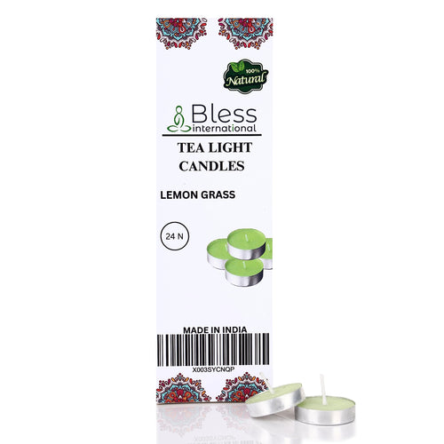 Lemon-Grass Tea Light Candles 24-Pack Colored