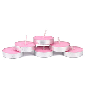 Bless-International Rose-Tea-Light-Candles 24-Pack-Colored-smokeless-dripless-Long-Lasting Plant-Based-Natural-Organic-with-Palm-Wax Aromatherapy-Creating-Mood-Enhancing-Atmosphere