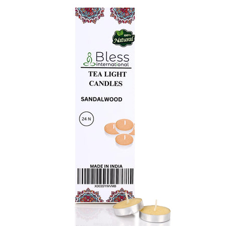 Sandalwood Tea Light Candles 24-Pack Colored