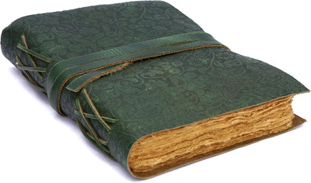 Vintage Handmade Rustic Leather Diaries (Black & Green)