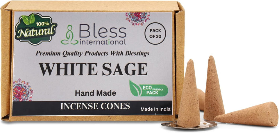 100% Natural Incense Cone Handmade Hand Dipped The Best Scent (White Sage)