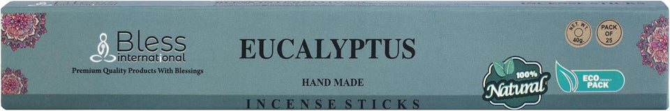 100% Natural Incense Sticks Handmade Hand Dipped The Best Scent (Eucalyptus)