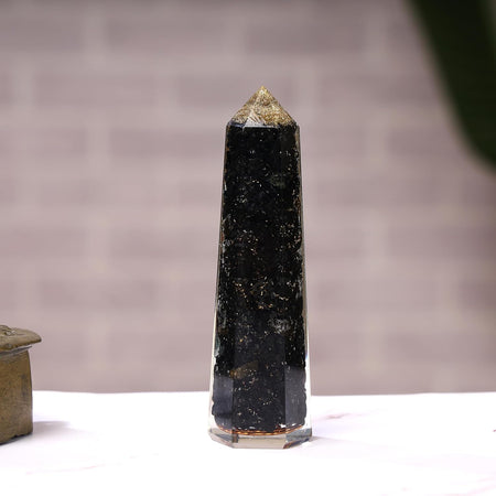 Natural-Black-Tourmaline-Obelisk Orgone-Crystal-for-Healing Energy-Generator Used-in-Relaxation-Protection-Yoga Ideal-for-Home-Office Gifts-for-Christmas-Birthday-Mothers-Day-Valentines-Thanksgiving