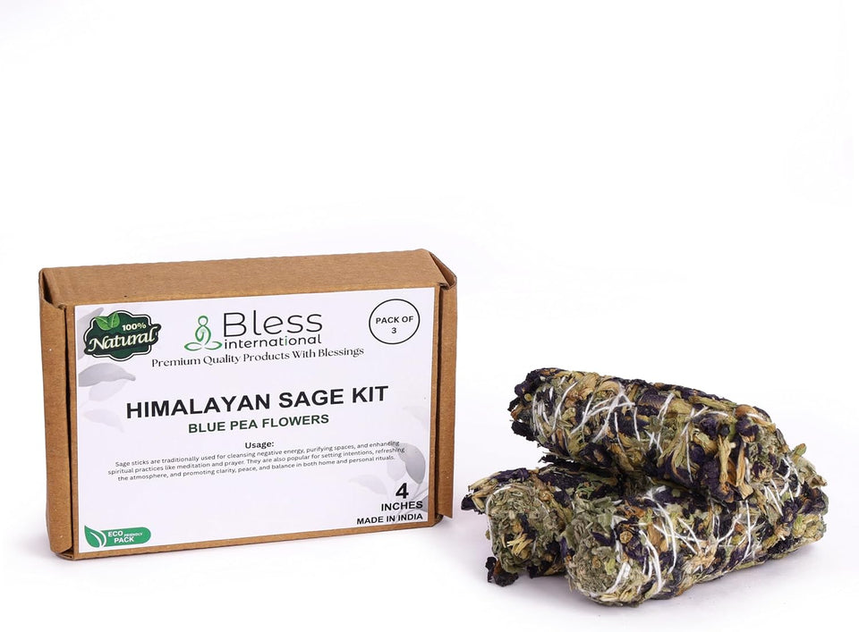 Himalayan Sage Incense 4 Inches Long (Blue pea flowers)