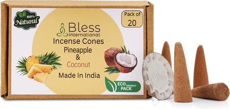 100% Natural Incense Cone Handmade Hand Dipped The Best Scent  (Pineapple and Coconut)