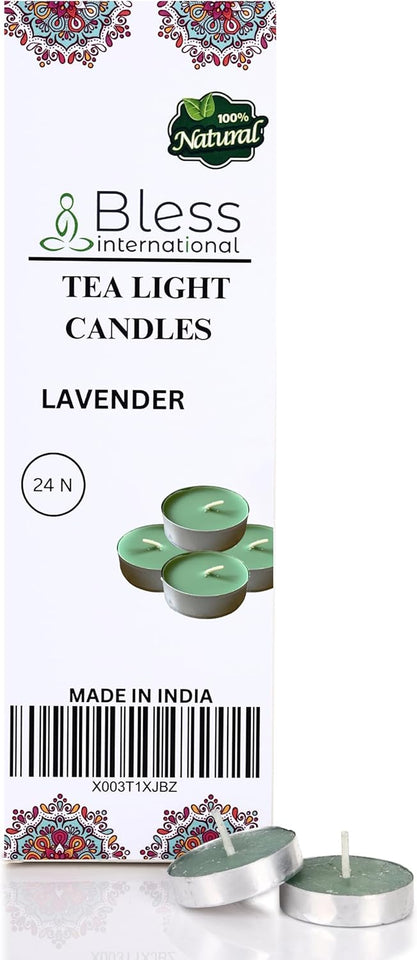 Lavender Tea Light Candles 24-Pack Colored