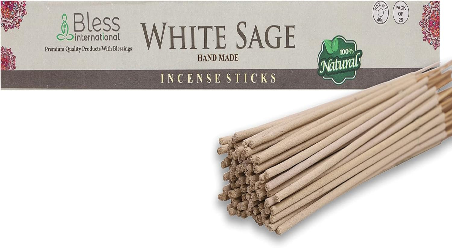 100% Natural Incense Sticks Handmade Hand Dipped The Best Scent (White Sage)