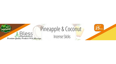 Bless International Pineapple And Coconut 100%-Natural-Incense-Sticks Handmade-Hand-Dipped Organic Chemicals-Free for-Purification-Relaxation-Positivity-Yoga-Meditation