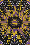 Bless International Handmade Indian hippie Bohemian Psychedelic Celestial Sun Moon Wall hanging College Dorm Beach Throws Table Cloth Bedding Tapestry (Purple/Yellow)