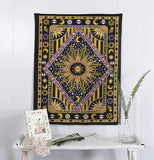 Bless International Handmade Indian hippie Bohemian Psychedelic Celestial Sun Moon Wall hanging College Dorm Beach Throws Table Cloth Bedding Tapestry (Purple/Yellow)