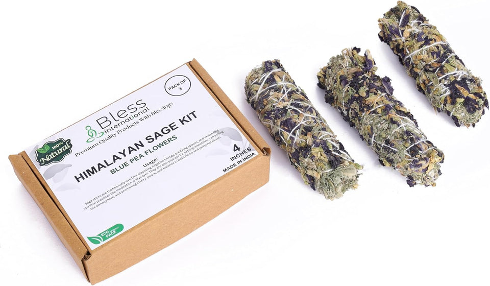 Himalayan Sage Incense 4 Inches Long (Blue pea flowers)