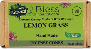 100% Natural Incense Cone Handmade Hand Dipped The Best Scent (Lemon Grass)