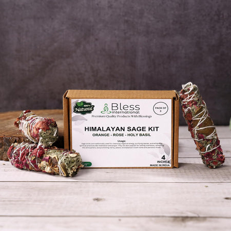 Himalayan Sage Incense 4 Inches Long (Orange - Rose - Holy basil)