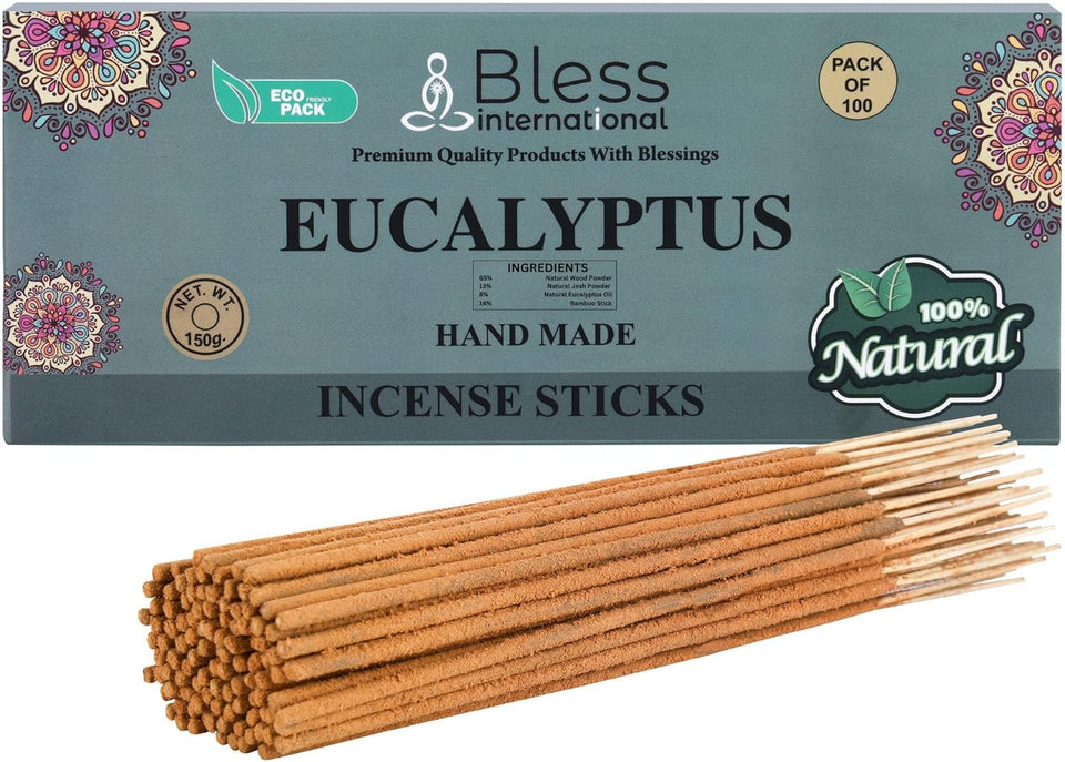100% Natural Incense Sticks Handmade Hand Dipped The Best Scent (Eucalyptus)