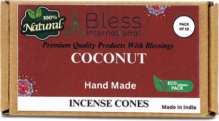 100% Natural Incense Cone Handmade Hand Dipped The Best Scent (Coconut)