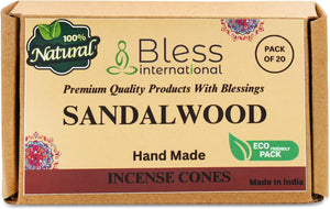 100% Natural Incense Cone Handmade Hand Dipped The Best Scent (Sandalwood)