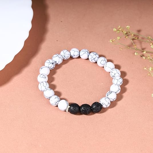 Bless International Howlite Gemstone Bracelet for couples