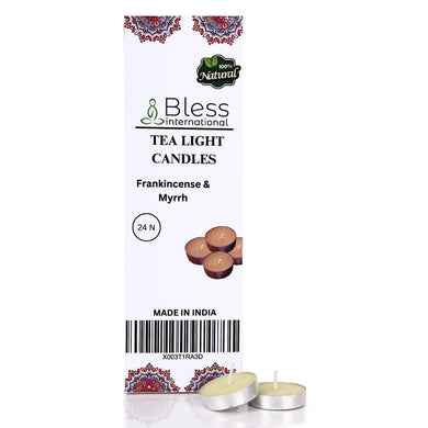 Bless-International Frankincense-Tea-Light-Candles 24-Pack-Colored-smokeless-dripless-Long-Lasting Plant-Based-Natural-Organic-with-Palm-Wax Aromatherapy-Creating-Mood-Enhancing-Atmosphere