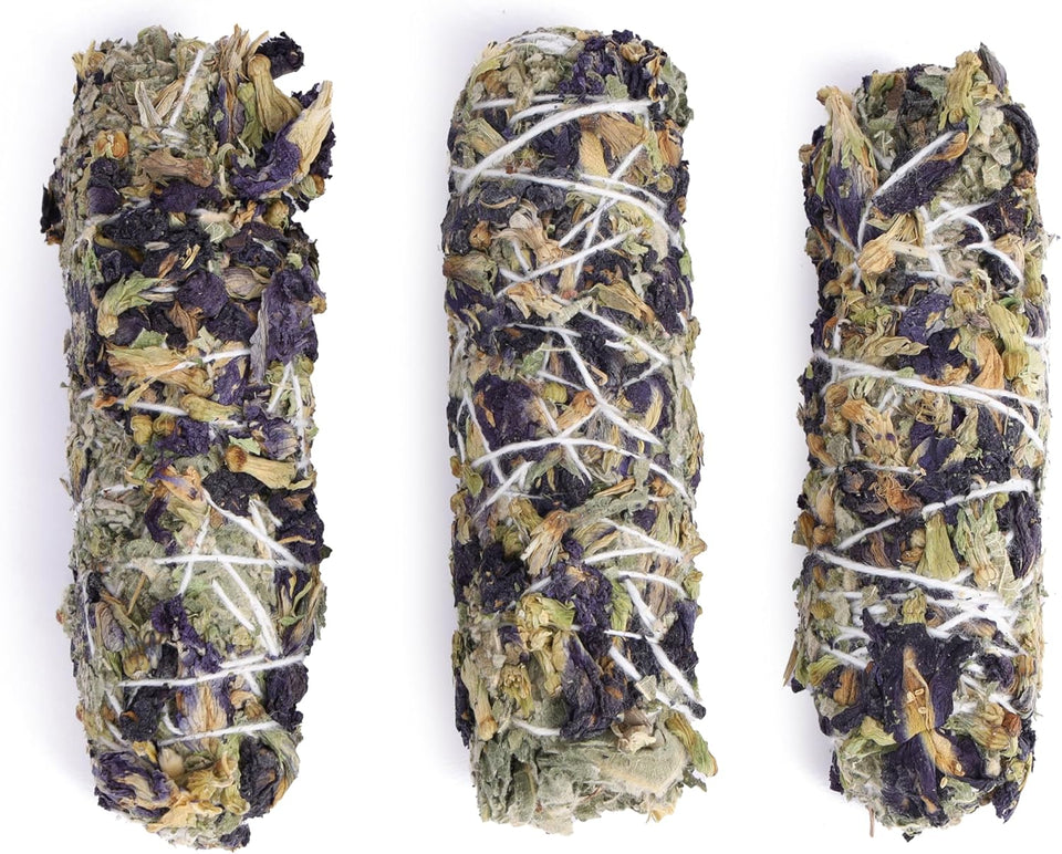 Himalayan Sage Incense 4 Inches Long (Blue pea flowers)